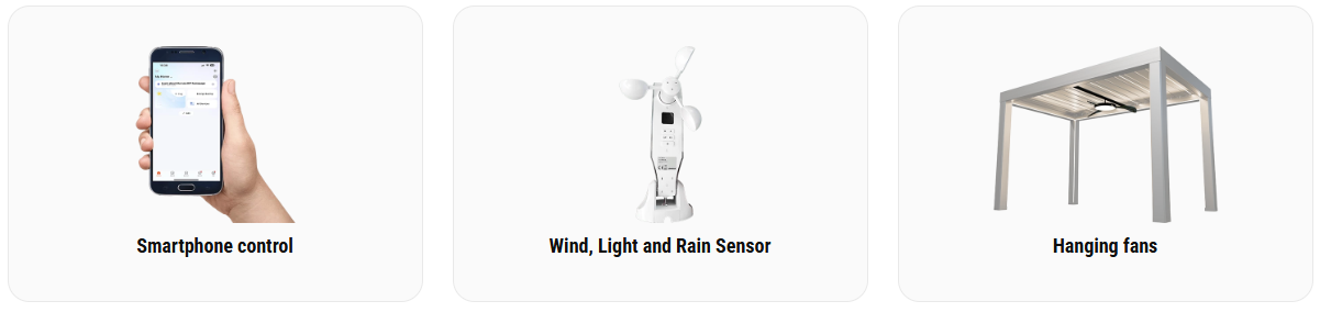 Retractable Louvered Pergola Accessory Options